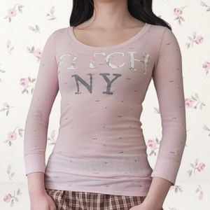 Abercrombie Baby tee long sleeve pink